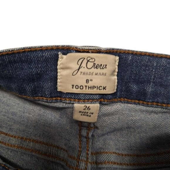 J Crew Toothpick Jeans 8 Inch Denim Blue Pants Skinny Womens Size 26 - Picture 5 of 8